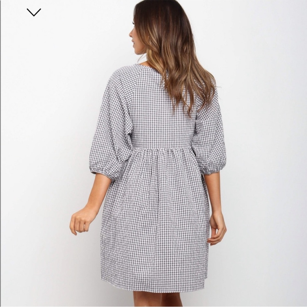 Petal & Pup Black and White Gingham Mini Dress Galore Small 4 - Picture 2 of 4